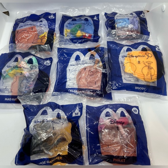 WDW 50th Anniv Happy Meal Toys McDonalds unopened packages. Set of 8 random toys - Picture 1 of 2